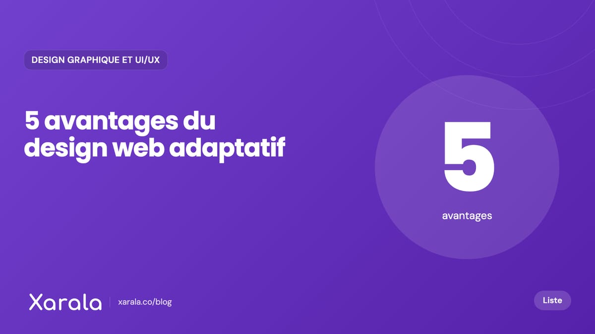 Couverture de l’article « 5 Avantages du responsive web design… », catégorie Design graphique et UI/UX, blog Xarala Academy