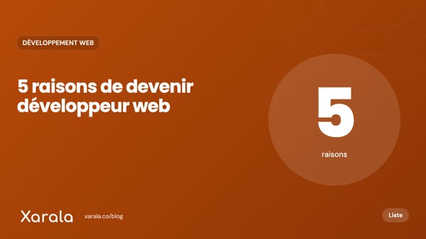 Couverture de l’article « 5 bonnes raisons pour devenir développeur Web », catégorie Développement web, blog Xarala Academy