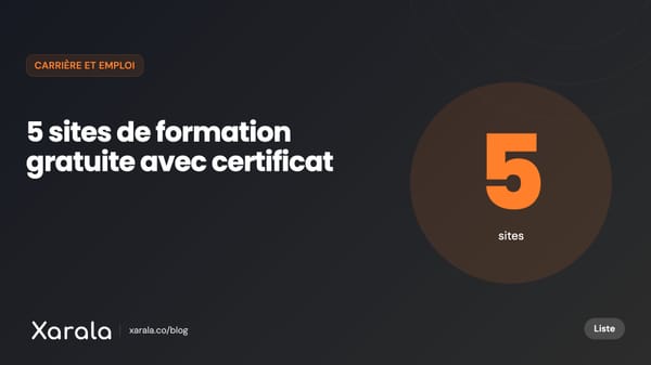 Couverture de l’article « 5 sites de formations gratuites avec… », catégorie Carrière et emploi, blog Xarala Academy