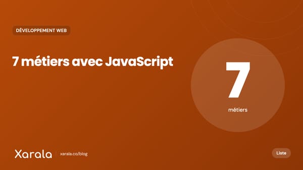 Couverture de l’article « 7 Emplois JavaScript passionnants à connaître… », catégorie Développement web, blog Xarala Academy