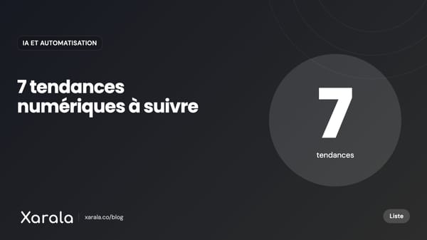 Couverture de l’article « Les 7 tendances numériques à suivre pour… », catégorie IA et automatisation, blog Xarala Academy